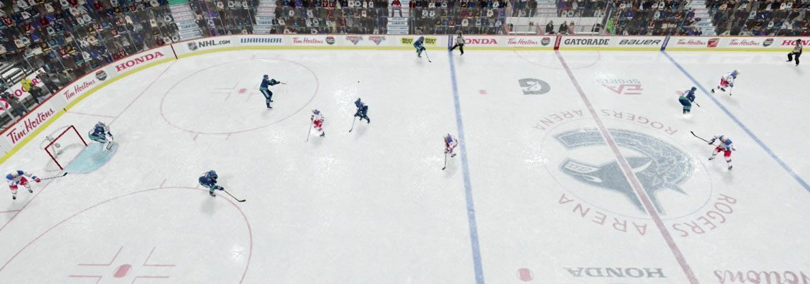 NHL 18 coaching strategies. Centerman swinging down while there is a winger at each blue line