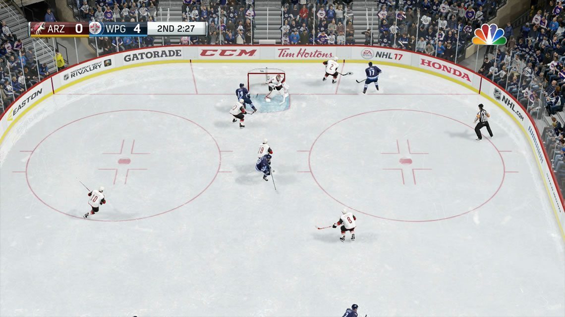 Classic NHL view in the offensive zone