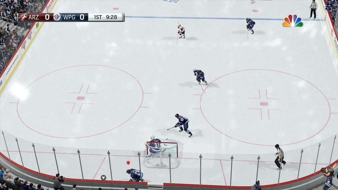 NHL 17 Dynamic High view sample in the defensive zone