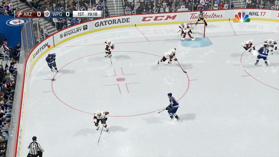 Dynamic Low offensive zone view in EA Sports NHL