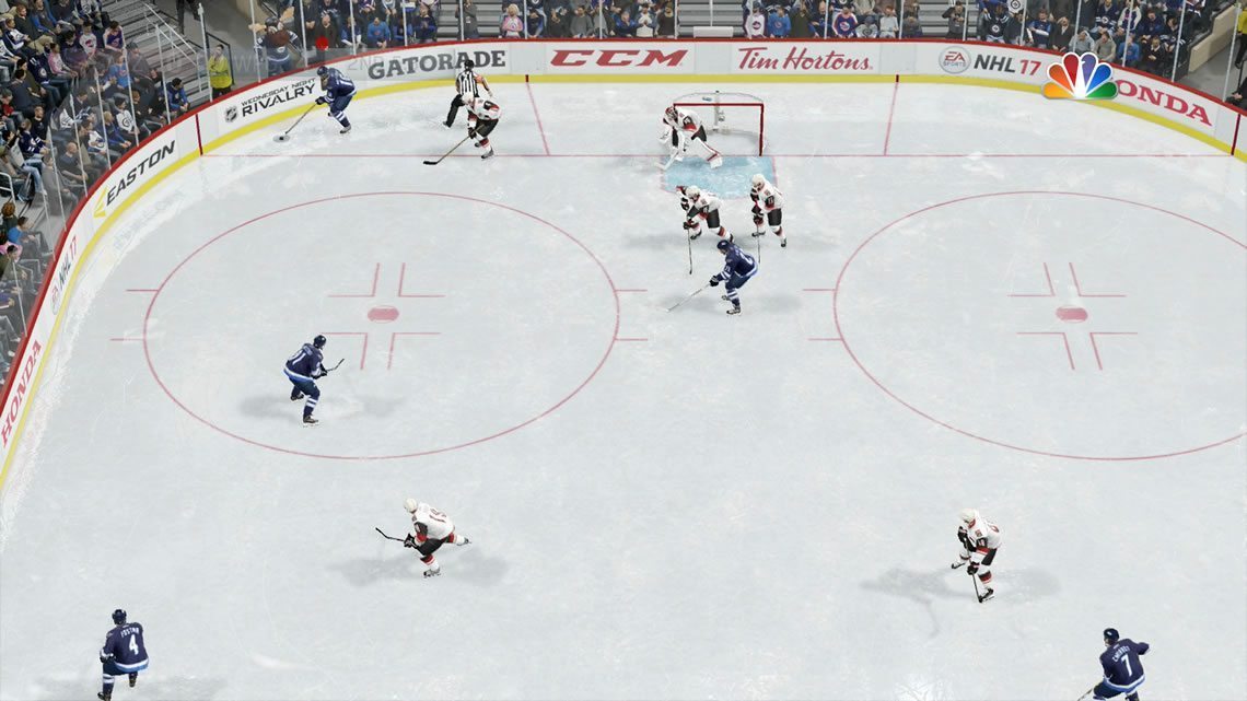 NHL 17 Ice Camera view from the offensive zone
