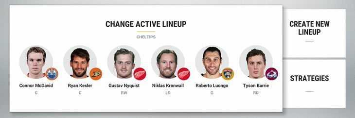 Manage your teams lineup on this page
