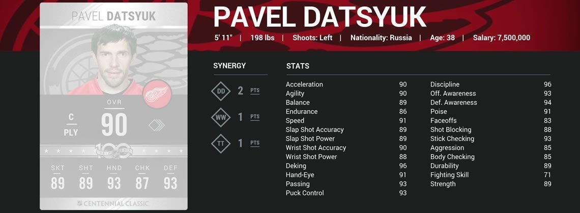 NHL 17 HUT Centennial Classic Pavel Datsyuk