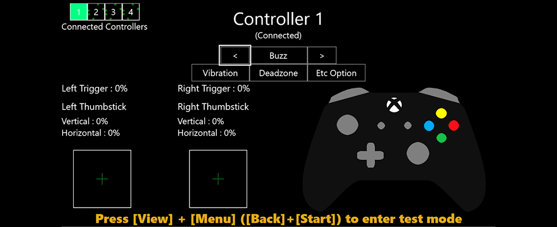 Xbox Controller Tester application