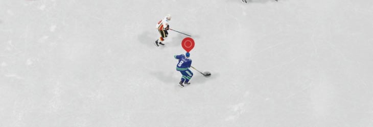 the large player indicator in EA Sports NHL