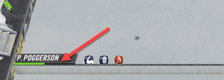 NHL 19 stamina bar is in the bottom right corner underneath your players name